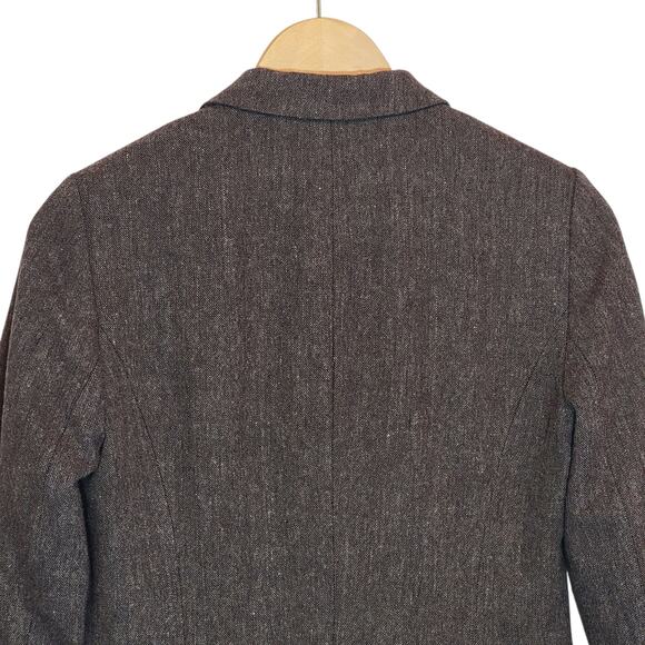 Tinley Road Wool Blazer Brown Faux Suede Lapel Tailored Structured Jacket Size S - Picture 9 of 16